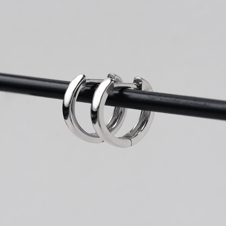 Pt900フープピアス 中折れ式 プラチナ 2.4mm×12mm プラチナ900 ペアの画像