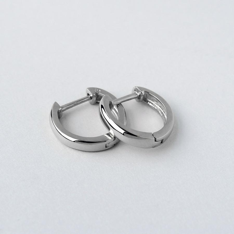 Pt900フープピアス 中折れ式 プラチナ 2.4mm×12mm プラチナ900 ペアの画像