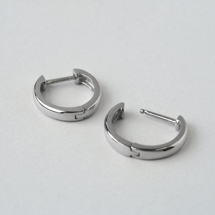 Pt900フープピアス 中折れ式 プラチナ 2.4mm×12mm プラチナ900 ペアの画像