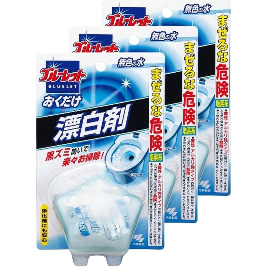 【まとめ買い】ブルレットおくだけ漂白剤 トイレタンク洗浄剤 本体 無色の水 30g×3個 キッチン、日用品、文具