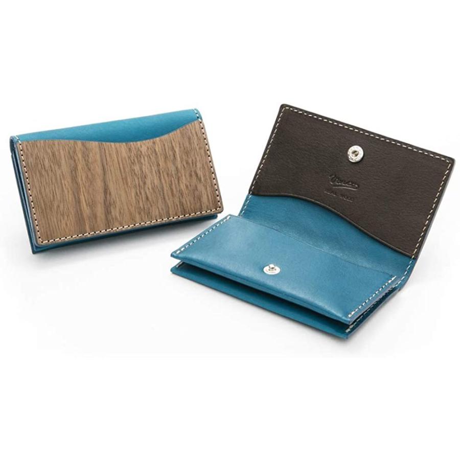 100 安い Card Design Case ブルー チョコ 日本製 レザー ウッド 天然木 本革 レディース メンズ カードケース 名刺入れ ビジネスシューズ