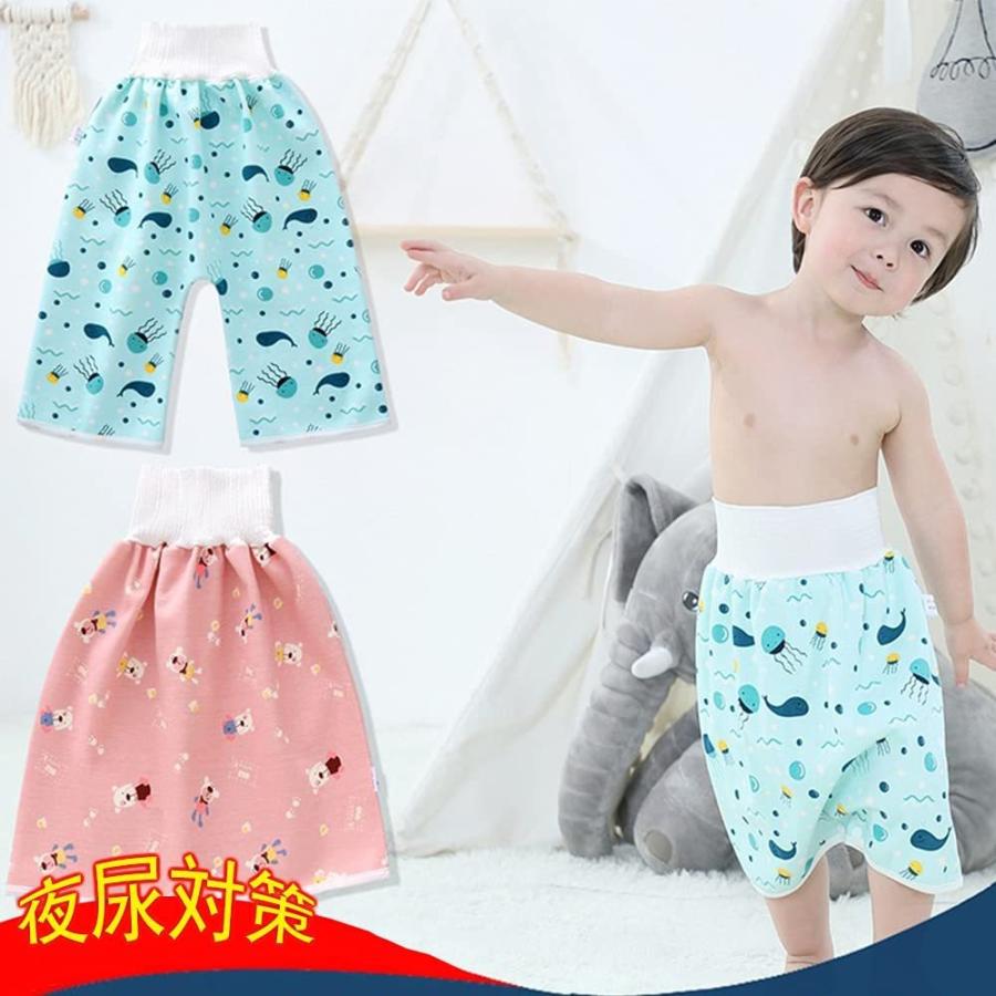 人気ブラドン K Kuma 赤ちゃんおむつスカート おねしょの対策ケット ピンクパンツ L 漏れ防止 ゴム調節可能 夜尿対策 ベビー 防水 おむつ 綿 腹巻付 おねしょシーツ 防水シーツ