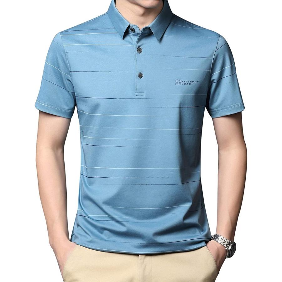 超人気高品質 Fhlhy ポロシャツ ビジネス メンズ Tシャツ ゴルフ カジュアル シャツ シンプル シルク 大人 半袖 複数の色