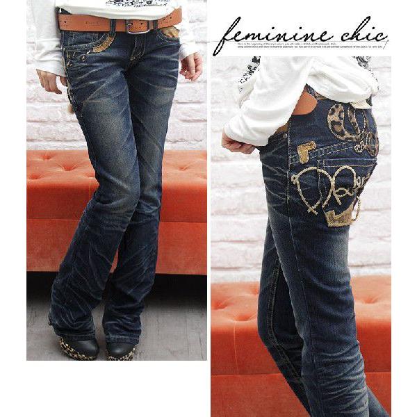 ロリータ ジーンズ LOLITA JEANS◇lo-1596 デニム 豹柄 チェーン 