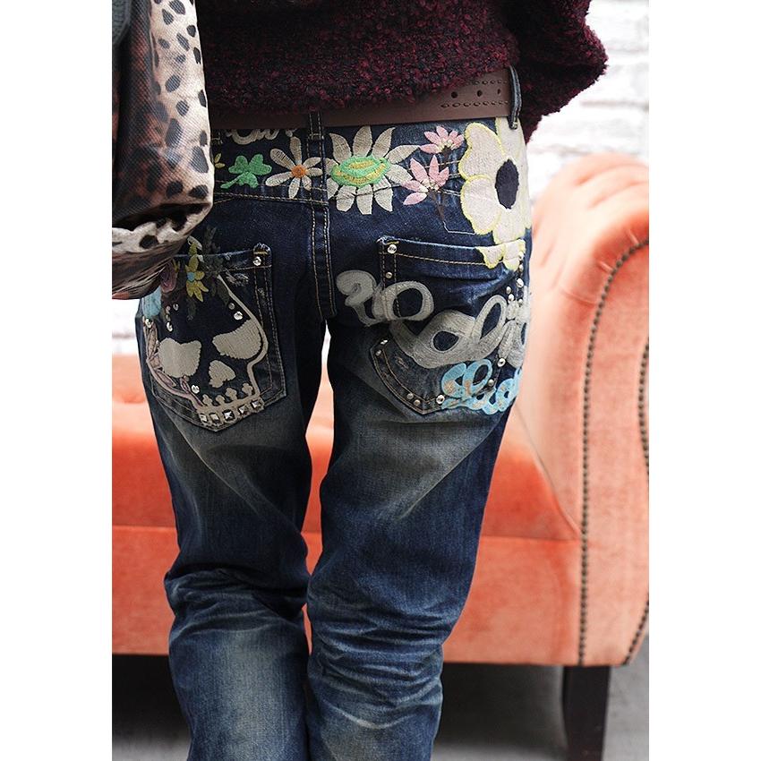 ロリータ ジーンズ LOLITA JEANS◇lo-1603 デニム 花 スカル ストーン 