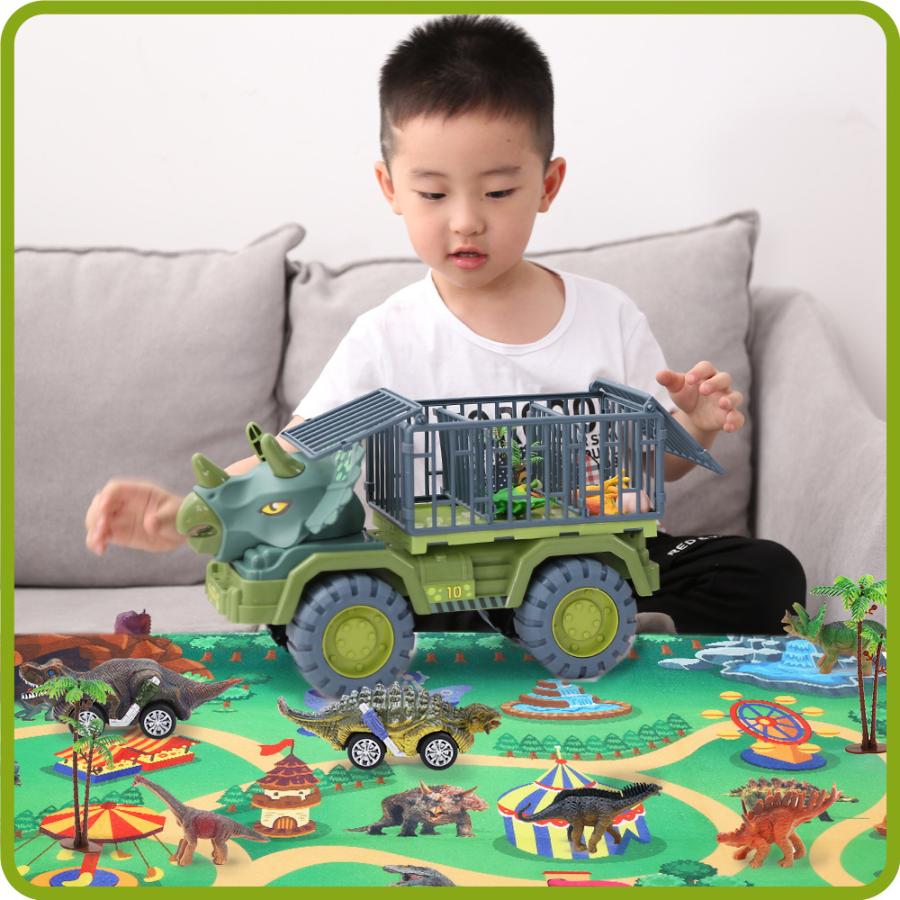 Cutestone店cute Stone 恐竜 ギフト 車 恐竜フィギュア コレクション 模型 男の子 おもちゃ Diyカー トラックセット ダイナソー玩具 ミニカーセット 恐竜おもちゃ 子供