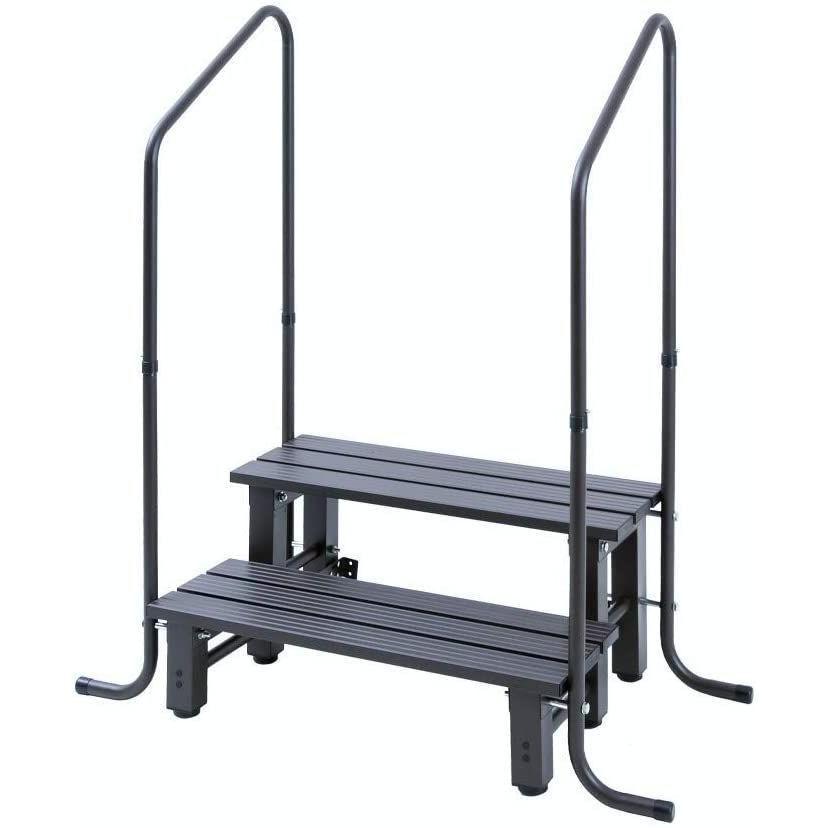 国内配送 武田コーポレーション 踏み台 階段 段差解消 ブラック 105 53 119 手すり付きアルミステップ台2段 Tal 2 2 送料無料 Atempletonphoto Com