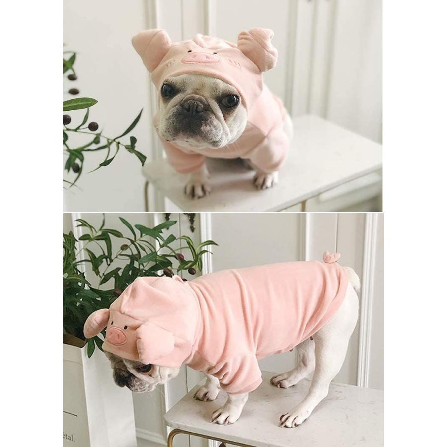 Ppamp Dd 犬服 豚デザイン お歳暮 ブタの年 パーカー 面白い 暖かい 帽子付き 小型中型犬 犬の フレンチブルドッグ コスチューム フレブル 犬