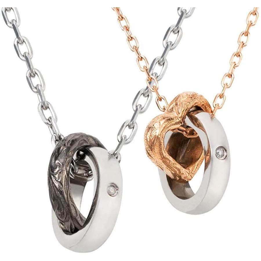 即納 大特価 ホワイトクローバー ペアネックレス 4sup076go ペアペンダント ブランド ダイヤモンド サージカルステンレス 人気 カップル レディースアクセサリー