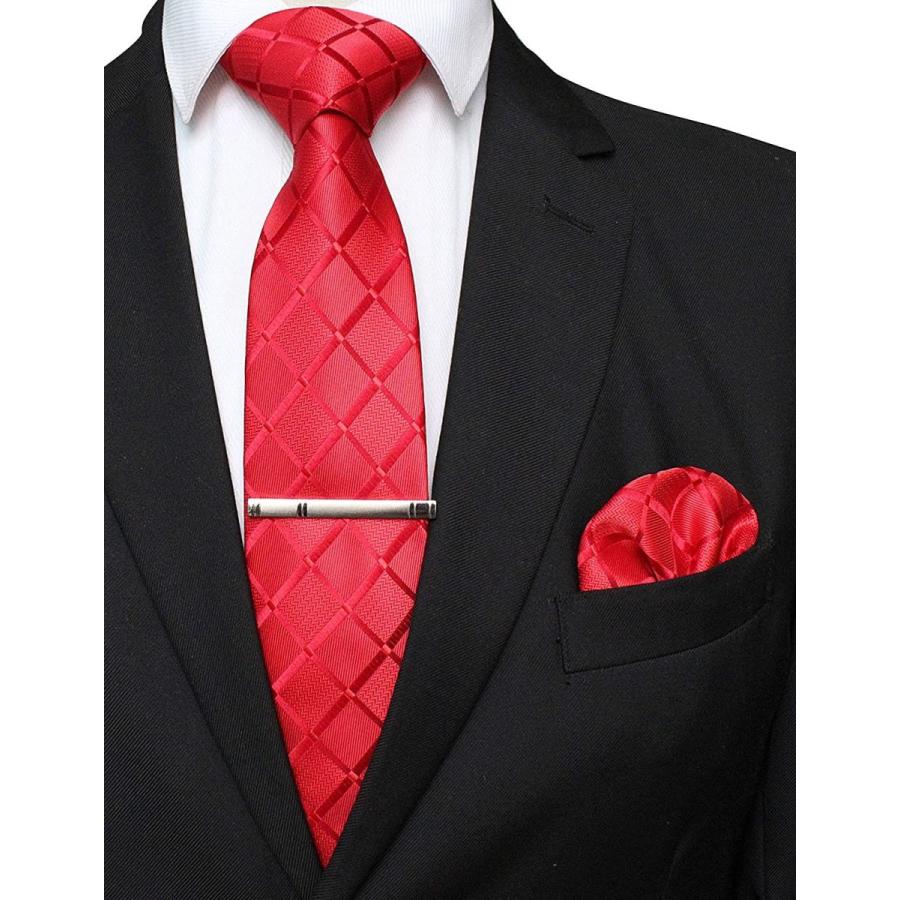 ジェミギンズ Jemygins洗える ネクタイ メンズ ネクタイ ハンカチ 無地格子縞 セット ビジネス 結婚式 プレゼント 赤 ネクタイ Cutestore 通販 Yahoo ショッピング