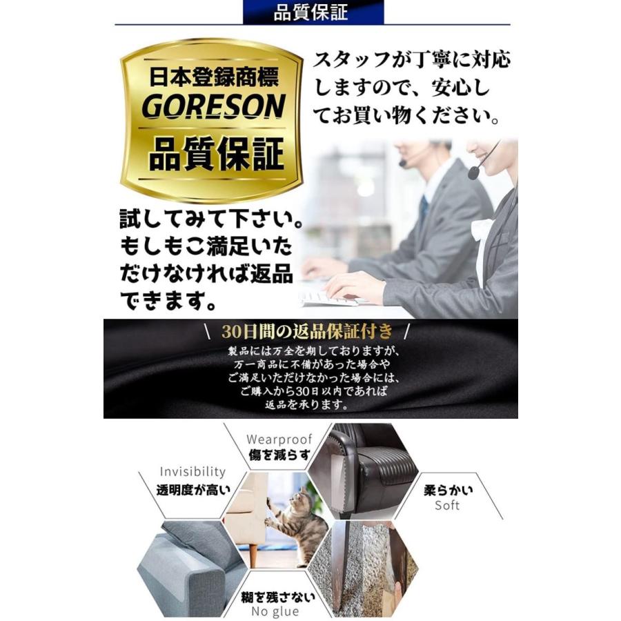Goreson 爪とぎ防止シート 壁紙保護シート 透明 猫 つめとぎ オープニング 大放出セール 防止 高強化pvc 家具 犬 机 壁の傷 爪とぎ 猫用 柱 壁
