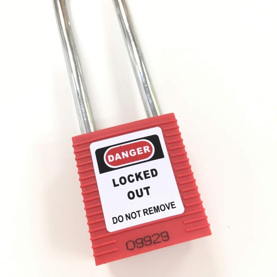 セーフラン(SAFERUN) ロックアウト用弦長パドロック 赤 本体:高性能 ...
