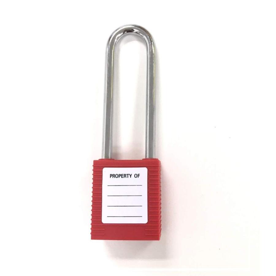 セーフラン(SAFERUN) ロックアウト用弦長パドロック 赤 本体:高性能 ...