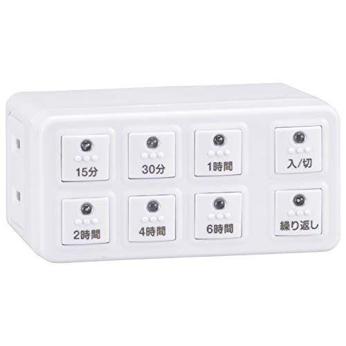 OHM ボタン式デジタルタイマーAB6H 特別セール品 HS-AB6H 白 幅74×高さ36×奥行46mm 90％以上節約