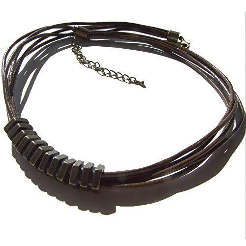 アウトレットセール 特集 ネックレス メンズ チョーカー 人気 本革 レザー ブラウン 茶 アジャスター付 メンズネックレス チョーカーネックレス