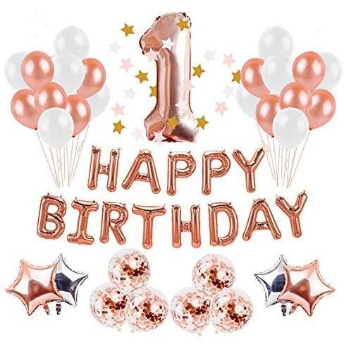 Ymgot 1歳 誕生日 メーカー在庫限り品 飾り付け セット ガーランド 風船 ハッピーバースデーバルーン デコレーション