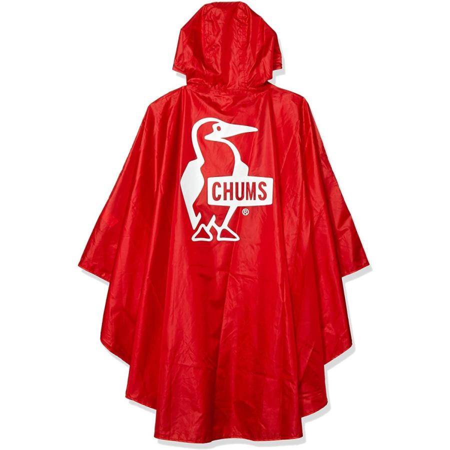 チャムス レインポンチョ Booby Logo Rain Poncho Red 日本 M (日本 