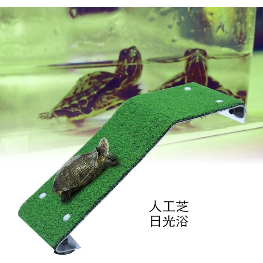 海外限定 Ibesecc 亀の日なたぼっこ台 カメはしご 両生類用 休憩テラス 自然傾斜 安定性 人工芝 カメ桟橋 亀用テラス 水槽装飾 ペット用品 Shipsctc Org