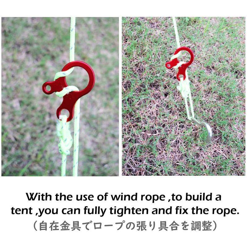 開店記念セール Triwonder アルミ 自在金具 ロープストッパー ガイラインライナー ロープテンショナー ロープ長さ調整 キャンプ用品 7種類自在金具 Cisama Sc Gov Br