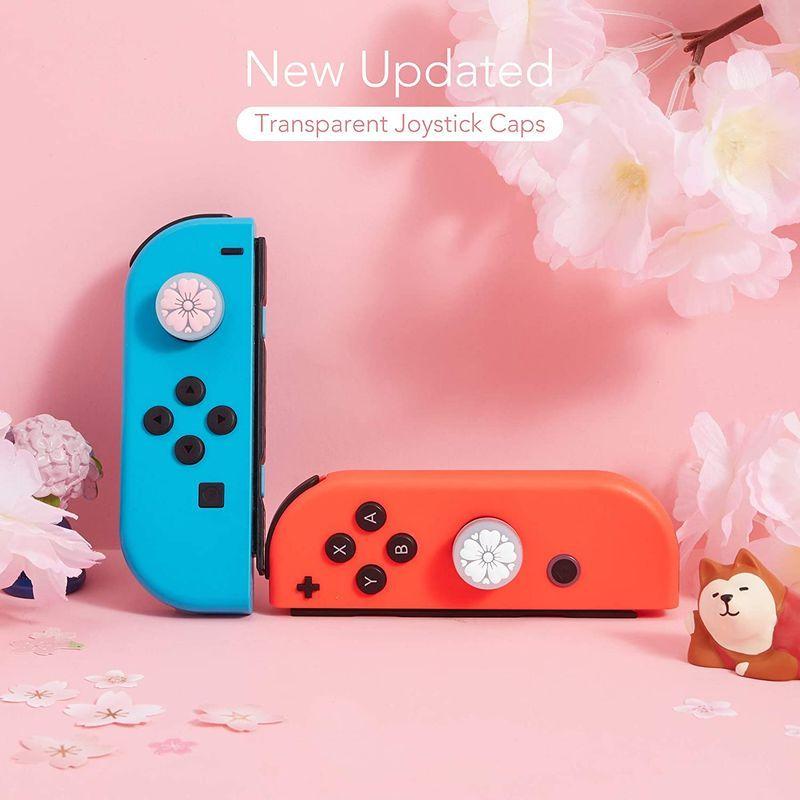 国内外の人気 高級透明素材 桜アナログスティックカバー Nintendo Switch Amp Lite 対応 親指グリップキャップ ジ Discoversvg Com