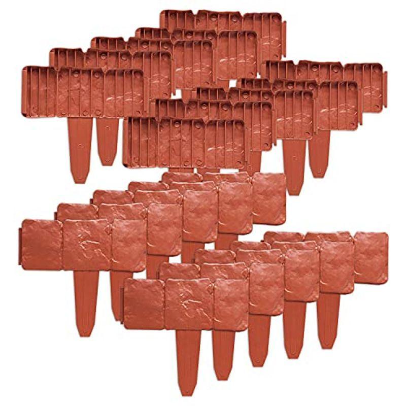 22正規激安 コモライフ レンガ石調ガーデンフェンス10枚組 2 庭 ガーデニング 花壇 連結 簡単設置 10枚で約2 4m ブラウン Supplystudies Com