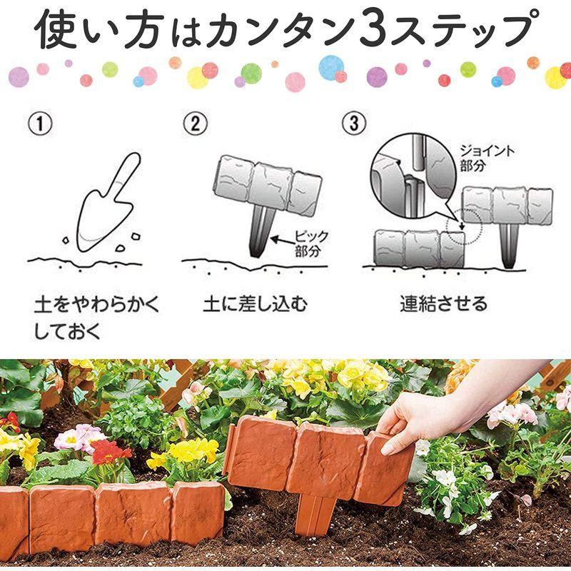 22正規激安 コモライフ レンガ石調ガーデンフェンス10枚組 2 庭 ガーデニング 花壇 連結 簡単設置 10枚で約2 4m ブラウン Supplystudies Com