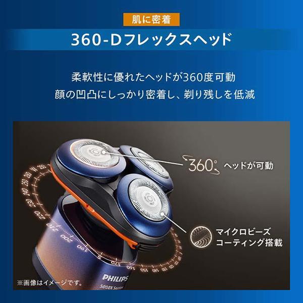 PHILIPS フィリップス 5000Xシリーズ X5012/05 オレンジ/アドリアブルー メンズシェーバー 髭剃り_4
