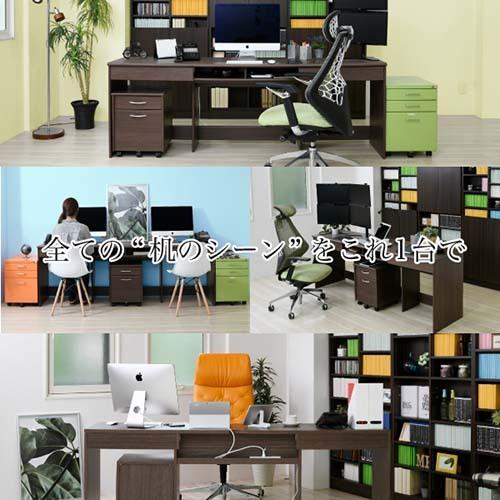 代引不可】JKプラン オフィスデスク ワイドデスク 190 cm 奥行 50 FWD-WIDESET-190BR ブラウン 家具 【仕上】 お客様組立