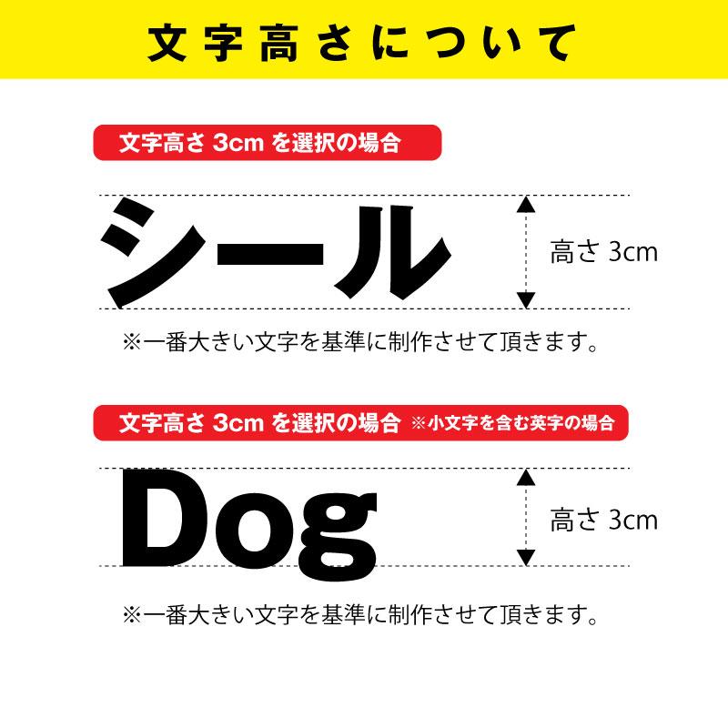 カッティング 文字 シール 名入れ カッティングシート カッティングシール デカール 切り文字  車用 室内 屋外用 高品質 5cm以下 1文字125円 送料無料｜cutting-japan｜10