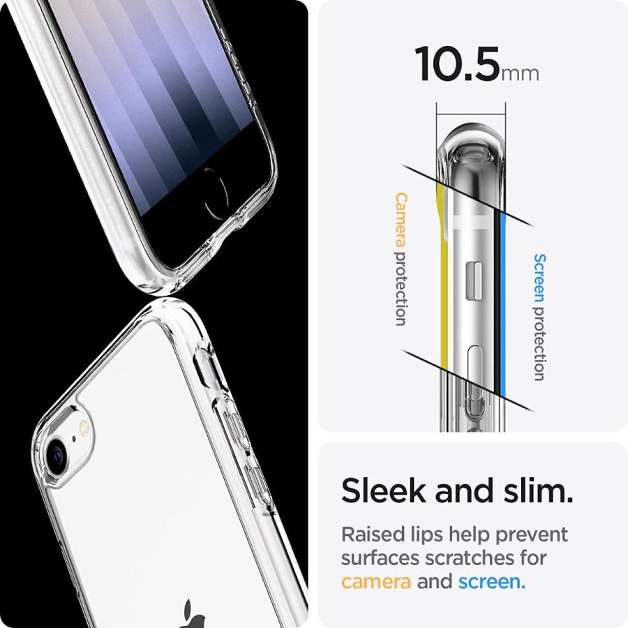 Spigen iPhone SE3 SE2 iPhone7 8用 ケース TPUバンパー クリアケース ワイヤレス充電対応 ウルトラ・ハイブリッド 042CS20927 (クリスタル・クリア) | Spigen | 02