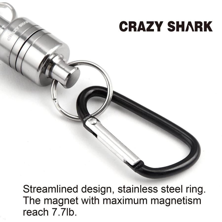 CRAZY SHARK マグネティックネットリリース コンパクト アウトドア小物 マグネットリリーサー 磁気リリースホルダー コイル付き カラビナクリ｜cuttingedgemss｜04