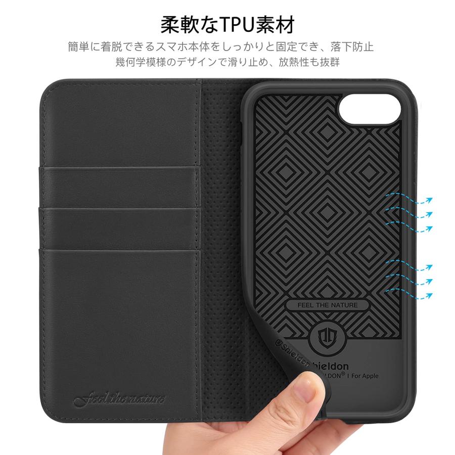 SHIELDON iPhone se対応ケース se3/se2 iPhone8 iphone 7 本革レザー