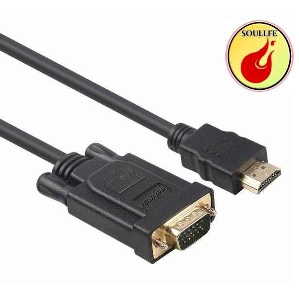 Benfei HDMIからVGAへ 金メッキ HDMIからVGAアダプター 1.8メートル オスからオス 充実の品 - ブラック6フィート