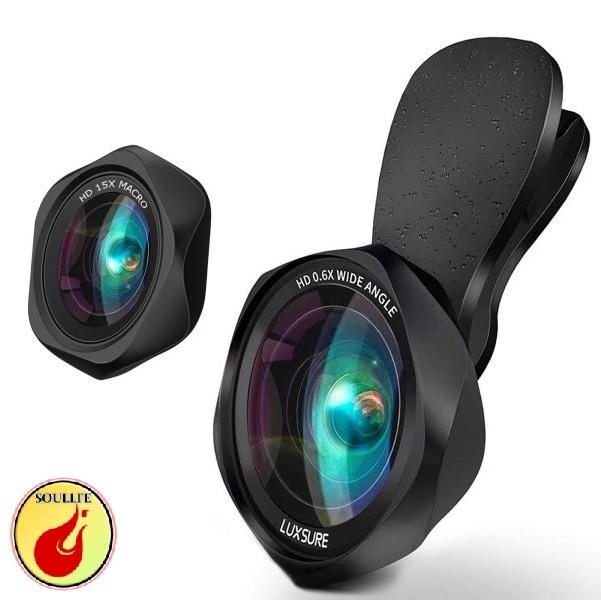 スマホ用カメラレンズ クリップ式レンズ 広角レンズ マクロレンズ 自撮りレンズ ローズ型2in1 タブレットなど対応 Iphone Android ブラック 買い物