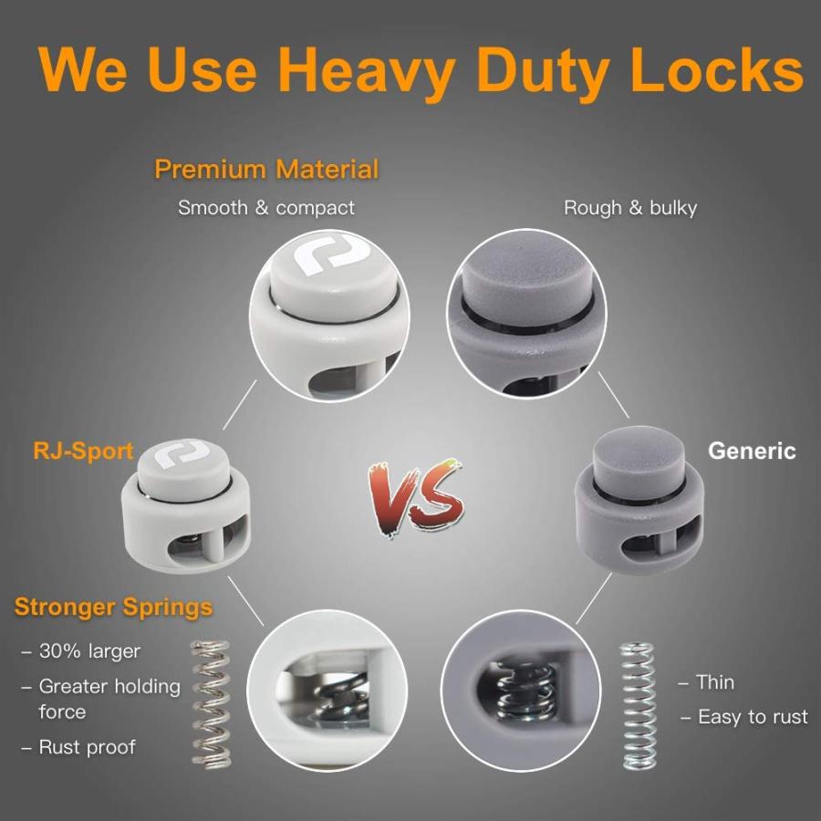 RJ-Sport 靴ひも-ゴム製結ばない靴紐 スニーカー 伸びる靴紐