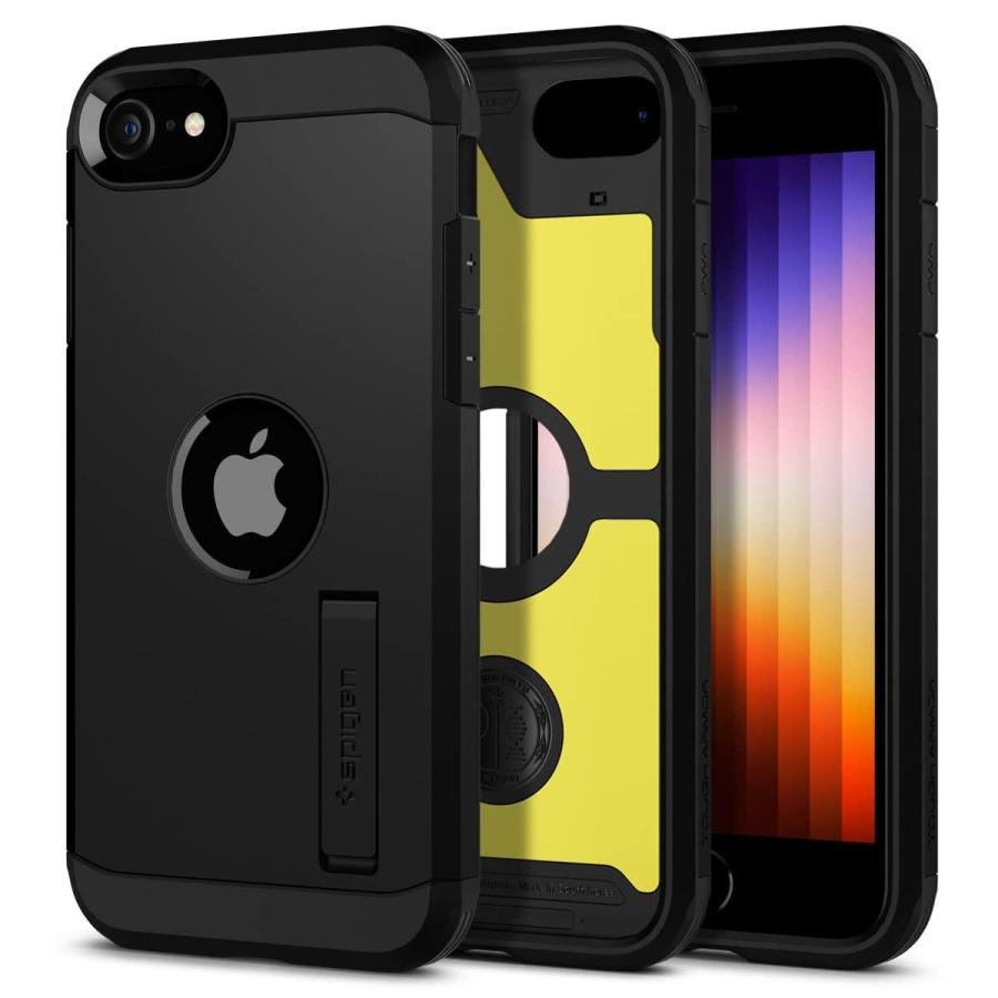 iPhone SE (第3世代) 256GB、spigenケース(スタンド付き) Spigen（シュピゲン） Spigen iPhone SE3 / SE2 ケース 耐衝撃