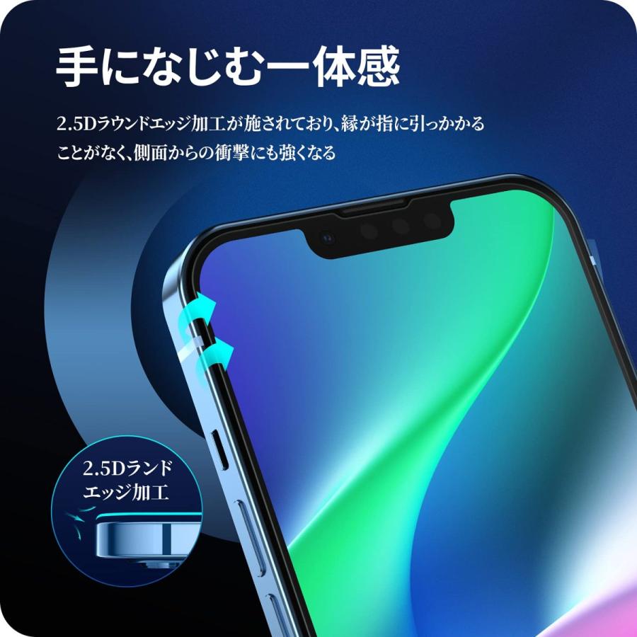 NIMASO ガラスフィルムiPhone 14 用/iPhone 13 Pro 用 ガイド枠付き 2