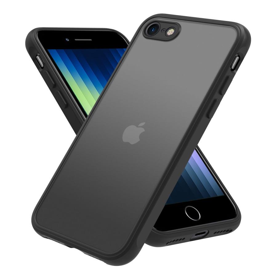 PinLiSheng iPhone SE 第3/ 第2世代 8/7 ケース マット 半透明 耐衝撃