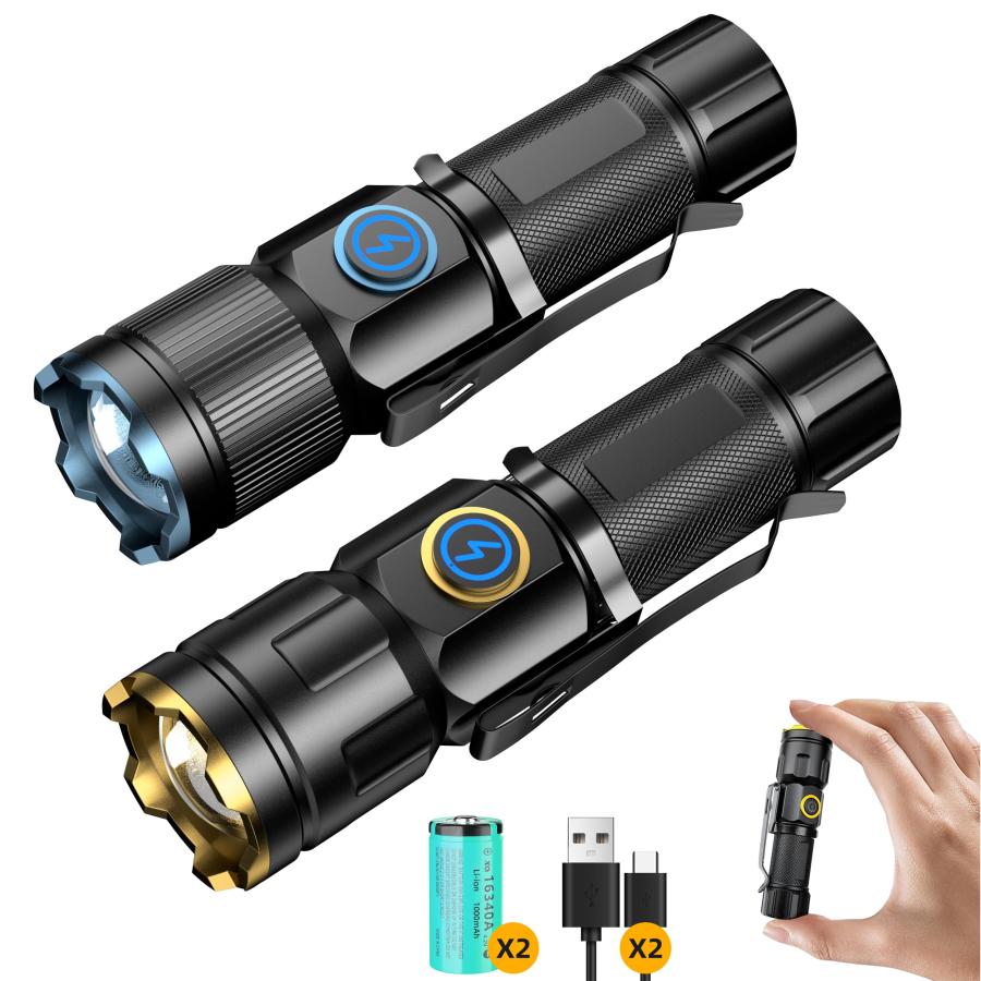 LED 懐中電灯【2025最新 高輝度チップ搭載 】EDCミニ懐中電灯 強力 USB