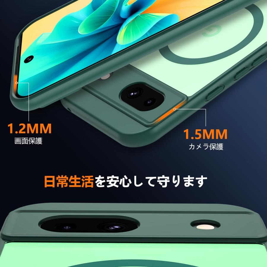 Google Pixel 8a ケース【ガラスフィルム付き・MagSafe対応】 米軍MIL
