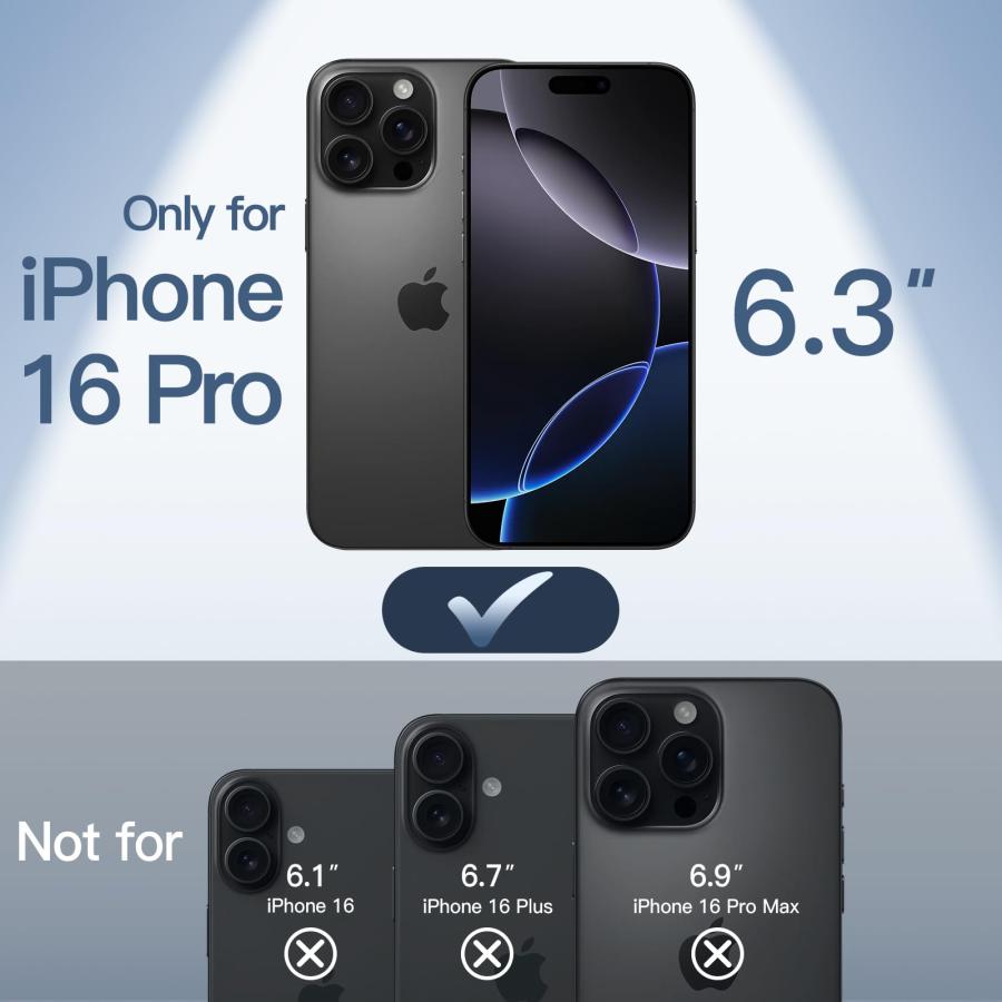 JETech 薄型(0.35mm薄さ) iPhone 16 Pro 6.3 インチ用 ケース マット