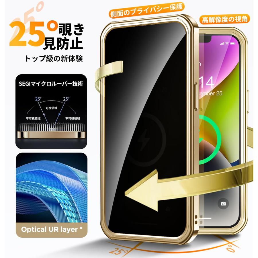 WTAIYUN iPhone 14 用 ケース 全面保護 CDリング 縦横両対応