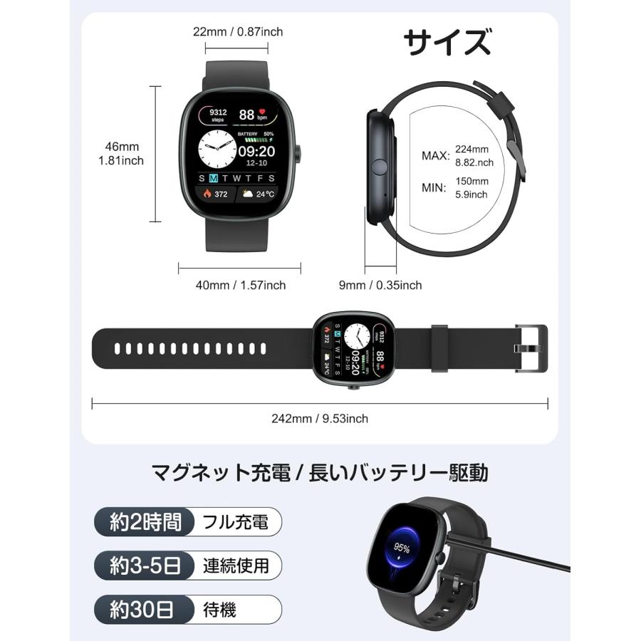 GRV スマートウォッチ iPhone アンドロイド対応 通話機能付き 2025 Amazon | GRV スマートウォッチ iPhone アンドロイド対応 通話