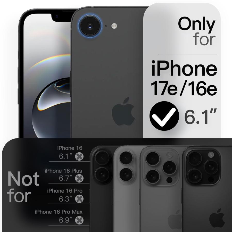 JETech iPhone 17e (2026) / 16e用 マグネットスリムケース MagSafe