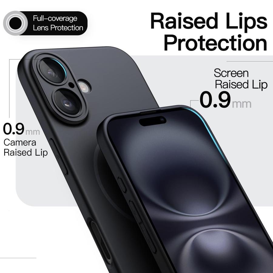 JETech iPhone 16 6.1インチ用 マグネットスリムケース MagSafeに対応