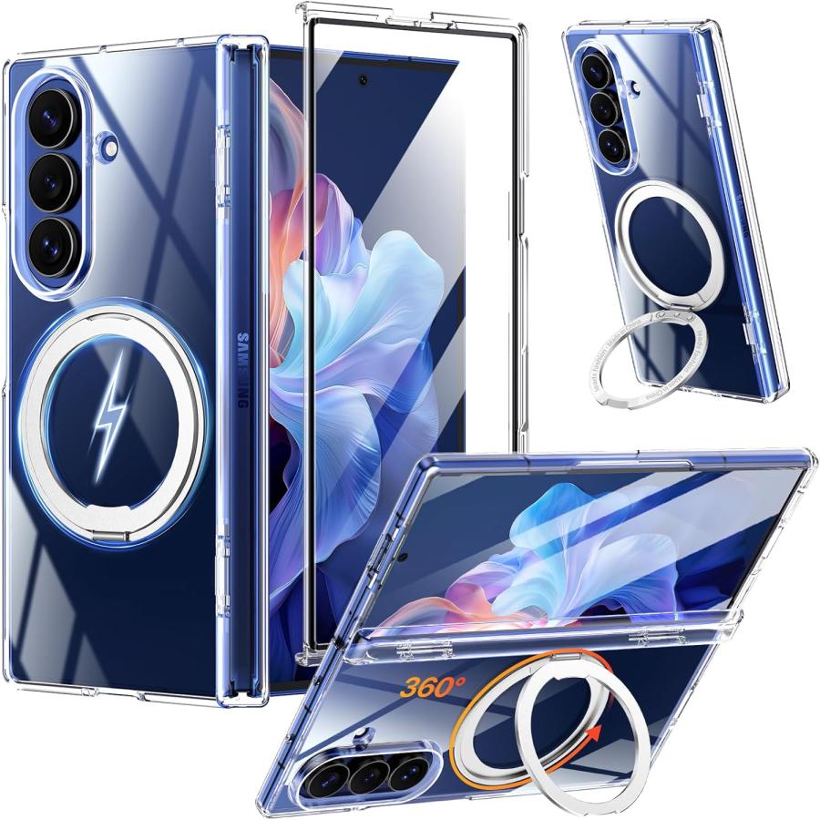 PETORA Galaxy Z Fold7 用 ケース リング付き MagSafe対応【360度回転
