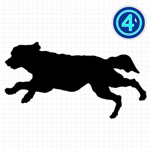 ゴールデンレトリーバー 犬 シルエット ステッカー : カッティング