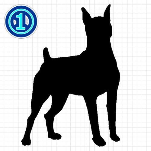 発売モデル ミニチュアピンシャー 犬 シルエット プレゼント付 ステッカー