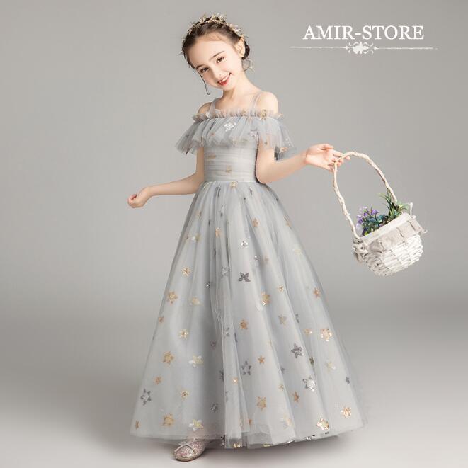 子供ドレス ピアノ発表会結婚式キッズフォーマルドレスワンピース ロングドレス 子供服 女の子フラワーガール花柄 演出服【amir-store】|cutyandy|02
