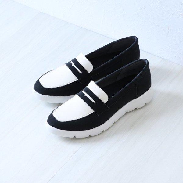 newmo(ニューモ) クラリーノ ストレッチ 厚底ローファー : newmo